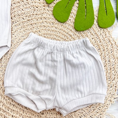 Conj. Body Regata e Short Canelado - Areia
